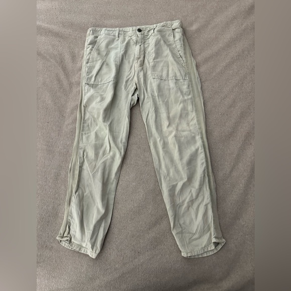 MOTHER JEANS The Shaker Chop Crop In army Green Vacation Pants Women Size 28 - Picture 1 of 11